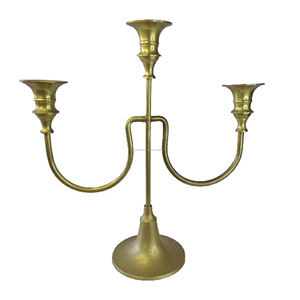 Bougeoir en métal vintage à trois bras, décoration d'intérieur, bougeoir artisanal, décoration de bougeoir - Product Image 5