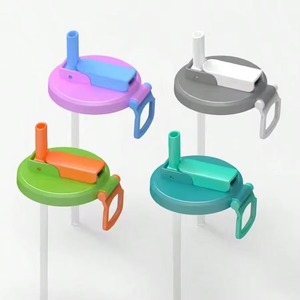 Couvre-boîte de canette de soda 2 couleurs avec paille en silicone scellée, sans BPA, réutilisable, pour boissons, jus et seltzer - Product Image 5