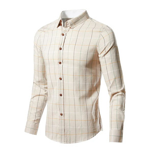 Mens Button Down Check Shirt Slim Fit Cotton Checkered <b>Dress</b> Shirt Premium Quality Manufacturer Supply - Product Image 1