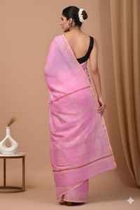 Sari de Seda Chanderi Pura con Textura Suave para Uso Festivo - Product Image 3