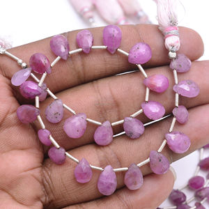 ลูกปัดพลอยแซฟไฟร์สีชมพูธรรมชาติทรงหยดน้ำเจียระไนสำหรับทำเครื่องประดับสร้อยข้อมือและสร้อยคอขายส่ง - Product Image 2