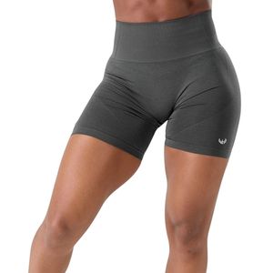 Shorts de sport gris taille haute sans coutures pour femme, compressifs et extensibles, pour fitness, gym, entraînement et activités sportives - Product Image 1
