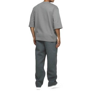 T-shirt unisexe oversize à épaules tombantes, couleur unie, en coton épais, personnalisable avec logo, vente en gros, fabricant, style streetwear - Product Image 2