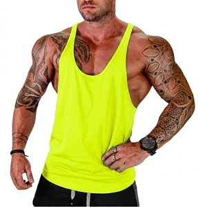 <b>Mens</b> 100 Percent Cotton Tank Top Sleeveless Gym Vest Printed Muscle Shirt Bodybuilding Workout Fitness <b>Singlet</b> Breathable Lightw - Product Image 3