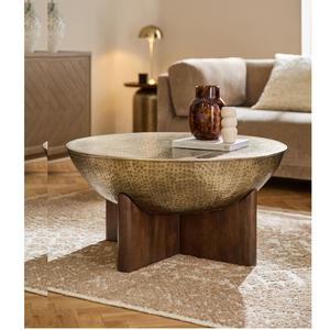 Mesa Auxiliar de Aluminio Refinado de Alta Calidad, Mueble de Primera Calidad con Detalles Metálicos, Otomana para Sala de Estar, Hogar u Hotel, en Latón - Product Image 5