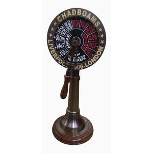 Télégraphe marin décoratif de style vintage, décoration intérieure moderne pour la maison, télégraphe nautique artisanal en forme de moteur de bateau - Product Image 1