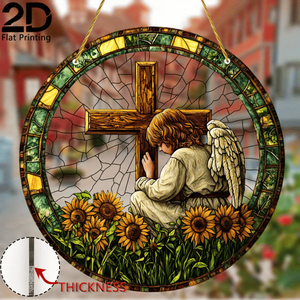 CIFbuy Acrylic Suncatcher Croce Colorata in Acrilico per Finestra, Ornamento per Giardino e Casa, Regalo di Compleanno per il Servizio di Acquisto Temu su TikTok - Product Image 1