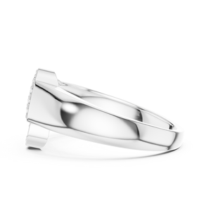 Anillo de Diamante Cultivado en Laboratorio TRI-PETAL RADIANCE para Hombre, Conjunto de Anillos de Oro Blanco Sólido de 18 Quilates con Baño de Rodio, Estilo Minimalista para Boda, Compromiso o Fiesta - Product Image 2