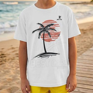 Made in Best Material Kid's Sun Fade T Shirt Short Sleeves Street Wear Fashionable Best Selling Products Sun Fade T Shirt - Product Image 2