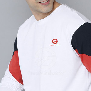 Prix de gros direct usine – Sweat-shirt décontracté à col rond pour homme, couleur unie, hiver – Polaire écologique respirante en polyester/coton - Product Image 5