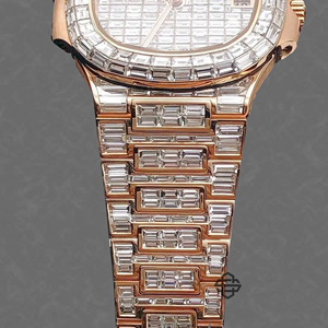 Montre de luxe pour homme avec diamants Moissanite, mouvement à quartz, boîtier carré de 20 mm, verre en acier inoxydable, cadran analogique, affichage de la date, montre tendance - Product Image 4