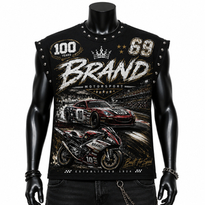 เสื้อกล้ามโอเวอร์ไซส์ลายกราฟิก DTG แบบยูนิเซ็กซ์ ผ้าคอตตอนเจอร์ซีย์ 100% สไตล์วินเทจสุดเทรนดี้ ทรงไม่มีแขน ซักแล้ว ใส่สบาย เหมาะสำหรับสตรีทแวร์ - Product Image 2