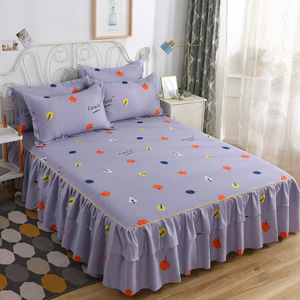 Fashion Coffee Letter Printed <b>Fitted</b> <b>Sheet</b> Bed <b>Sheet</b> with Pillowcases 3pcs Mattress Protector Cover Twin <b>Queen</b> King Size - Product Image 2