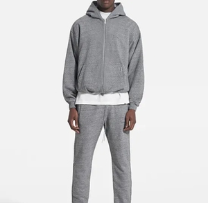OEM Custom Unisex Hooded Sweatshirt Jacket, Full <b>Zip</b> Fleece <b>Hoodie</b> with Embroidered Logo and Kangaroo <b>Pockets</b>, Wholesale - Product Image 1