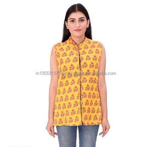 แจ็คเก็ตบอมเบอร์ผ้าฝ้ายลายดอกไม้พิมพ์ลายด้วยมือแบบสองด้านสำหรับผู้หญิง คอลเลคชั่นใหม่ ฤดูใบไม้ร่วง/ฤดูหนาว - Product Image 1