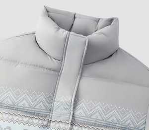 Chaqueta Acolchada Unisex de Invierno con Capucha, Cuello Alto de Lona, Relleno de Poliéster, Cortavientos, Cierre Frontal con Cremallera, Ajuste Regular Informal, Bloques de Color - Product Image 5