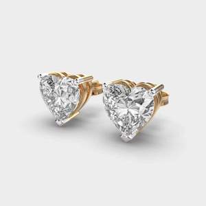 Boucles d'oreilles clous en diamant de laboratoire étincelant, taille brillant rond, en argent sterling 925, bijoux fins, cadeau de luxe pour anniversaire - Product Image 2
