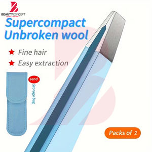 Outils de beauté, produit personnalisé, logo personnalisé, pinces à sourcils en acier inoxydable, pointe inclinée, outil d'épilation pour salon - Product Image 4