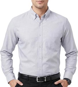 Camisa Oxford de Manga Larga para Hombre, Primavera-Otoño 2026, 100% Algodón, Transpirable, Formal de Negocios, Venta al Por Mayor Directa de Fábrica OEM - Product Image 4