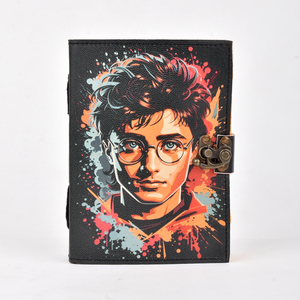 Premium <b>A5</b> Handmade Paper <b>Notebook</b> Stylish Boy Portrait Art Cardboard Cover 100 Pages | Eco Friendly Metal Lock Closure Journal - Product Image 5