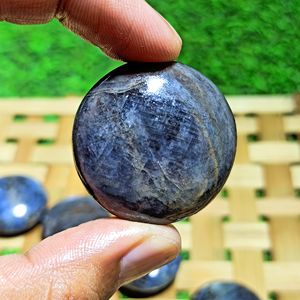 Piedra de Zafiro Azul Natural Pulida a Mano, Piedra de Palma para Sanación, Feng Shui, Meditación Religiosa, Reiki, Chakra, Decoración Energética - Product Image 3