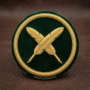 Badges brodés sur mesure en fil de métal, écussons maçonniques dorés faits à la main, emblèmes sur mesure de haute qualité, fabricant direct - Product Image 4