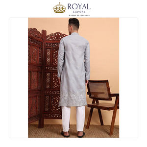 Ropa Tradicional para Hombres, Estilo Fiesta y Boda, Kurta de Algodón con Bordado y Pijama de Algodón de Fabricante Indio - Product Image 5