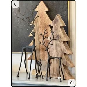 Statues de rennes en fonte en gros et décorations d'arbre de Noël en bois, sculptures minimalistes pour centres de table - Product Image 1