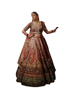 Designer Travail Lourd Belle Mariée Lehenga Choli Pour Les Femmes De Mariage Brodé Lahnga Choli Inde 2024 gros bas taux