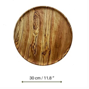 Ensemble de plats de service ronds en bois massif poli, écologiques, faits à la main, style Wabi Sabi, artisanat décoratif pour la table à manger - Product Image 6