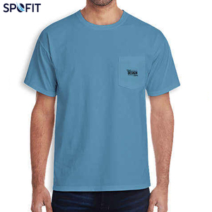 Camiseta Deportiva para Hombre, 7900, 180g, Tela de Rizo Estampada, con Bolsillo, Corte Holgado, Talla Grande, Transpirable, Cuello Redondo - Product Image 4