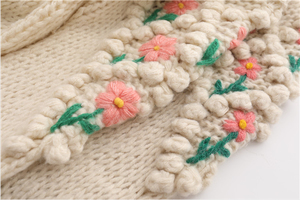 Cardigan brodé floral de haute qualité sur mesure, manches longues, col rond, style streetwear, cardigan de printemps pour femmes - Product Image 4