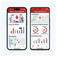 Application de don de sang RoyalCraft Enterprise : Trouvez des donneurs, localisateur de banques de sang, alertes d'urgence pour iOS/Android/Linux/Mac
