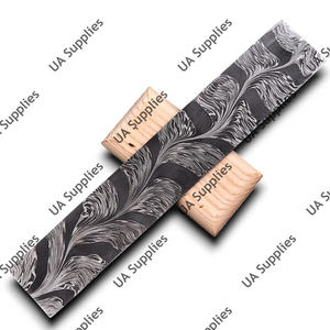 Cuchillo de Acero de Damasco Forjado a Mano con Espiga Completa, Patrón Mosaico de Pluma de Serpiente, DIY OEM ODM Personalizable, 12 pulgadas - Product Image 6