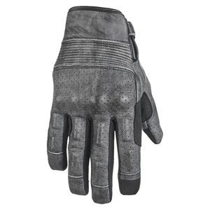 Gants de moto d'hiver en cuir gris à doigts entiers, respirants, avec sangle de poignet réglable, équipement de protection pour la conduite, unisexe - Product Image 4