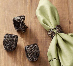 Vintage Wedding Decoration <b>Bamboo</b> Crafts Rattan Wicker Woven Holder Napkin Rings for Restaurant <b>Table</b> Decoration & Accessories - Product Image 5