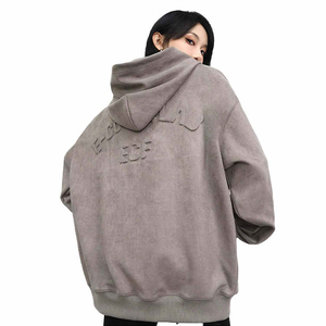เสื้อฮู้ดดี้ผ้าฝ้ายคุณภาพสูง ปักลายนูน พร้อมปักโลโก้ตามสั่งสำหรับผู้หญิง สไตล์สตรีทแวร์ - Product Image 5