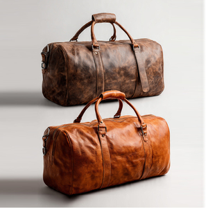 Wholesale Genuine Leather Duffle Bags Unisex 2026 Promotional Duffel Bag With Shoe Compartment Leather Duffel Bags - Product Image 1