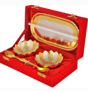 Juego de Bandejas Kamal Plateadas, Doradas y Latónadas, Caja de Terciopelo Real, Cápsula de 5 Piezas, Estilo Europeo, Recuerdo de Boda, Regalo Hecho de Metal en el Extranjero - Product Image 2