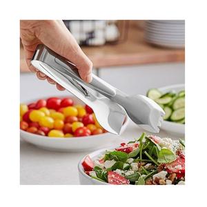 Ustensiles de cuisine élégants : pinces de cuisine en acier inoxydable pour griller et servir, outil pour steak BBQ au design élégant - Product Image 1