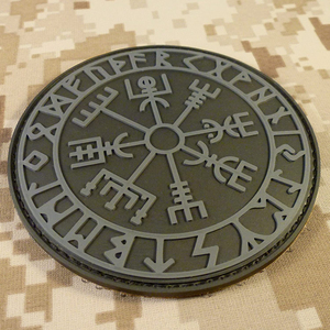 Parches de PVC en relieve 3D con diseño de lobo vikingo, circulares, cosidos, con gancho y bucle, para ropa, regalo - Product Image 5