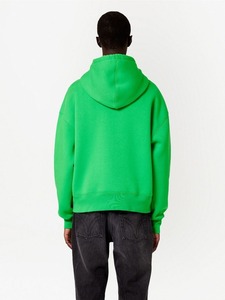 Sweat-shirt à capuche pour homme, coupe classique, vert uni, 100% coton biologique, molleton, style décontracté hiver, impression numérique, écologique - Product Image 4