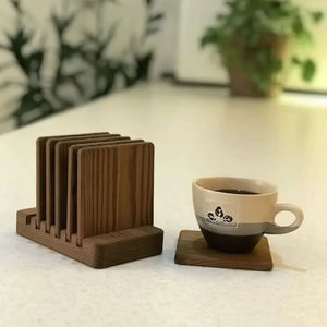 ซื้อแผ่นรองแก้วชาไม้ทรงกลมดีไซน์คลาสสิกแบบธรรมชาติ เป็นมิตรกับสิ่งแวดล้อม ใช้ซ้ำได้ คุณภาพส่งออก - Product Image 1