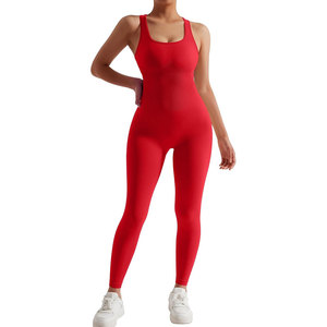 Combinaison une pièce rouge douce, confortable, à séchage rapide, respirante, nouvelle arrivée, vêtements de sport de haute qualité, impression de logo personnalisée - Product Image 2