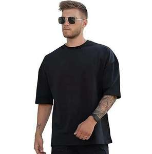 Plus Size Acid Wash Tee Drop Shoulder <b>Gym</b> <b>Shirt</b> <b>Men</b> <b>Oversized</b> Fitness T <b>Shirt</b> Blank Bodybuilding Cotton Tee Casual O Neck Washed - Product Image 2