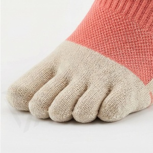 Coral 5 Toe Crew <b>Socks</b> Breathable Cotton Spandex Yoga <b>Socks</b> for Adults Summer Wear - Product Image 6