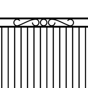 Panneaux de clôture extérieurs modernes en acier galvanisé et fer forgé, robustes, écologiques, durables, personnalisés, avec motif de cercles et de volutes métalliques - Product Image 3
