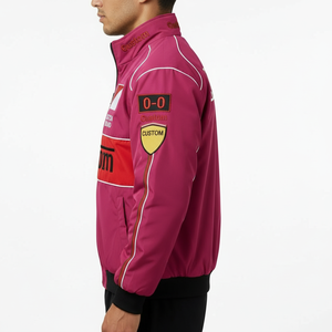 เสื้อแจ็คเก็ตแข่งรถปักโลโก้ตามสั่ง สไตล์สตรีทแวร์สำหรับผู้ชาย แจ็คเก็ตบอมเบอร์ปักลาย ผู้ผลิต OEM - Product Image 3