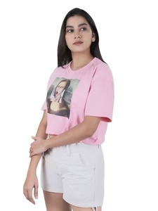 เสื้อเอวลอยสำหรับผู้หญิงเสื้อยืดผ้าฝ้ายแขนสั้นเซ็กซี่สีพื้นเสื้อยืดผู้หญิงแบบลำลอง - Product Image 3