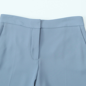 Pantalon en toile 100% coton délavé à l'acide, mi-hauteur, de qualité supérieure, léger, confortable, respirant, avec braguette boutonnée, pour femme, idéal pour le bureau et les occasions décontractées. - Product Image 3